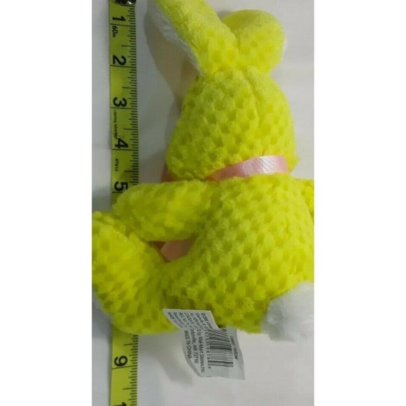 Chrisha Playful Yellow Bunny Rabbit Waffle Texture Plush 6" Easter Stuffed - Picture 7 of 7